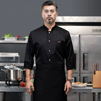 Фартук черного топа с длинными рукавами (кожаная этикетка Sc-Single-Row)