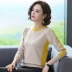Áo len ngắn nữ xuân hè thu đông phiên bản mới của Hàn Quốc tự may áo thun co giãn áo sơ mi màu sắc phù hợp với áo len nữ - Áo / áo thun thoi trang nu 2021 Áo / áo thun