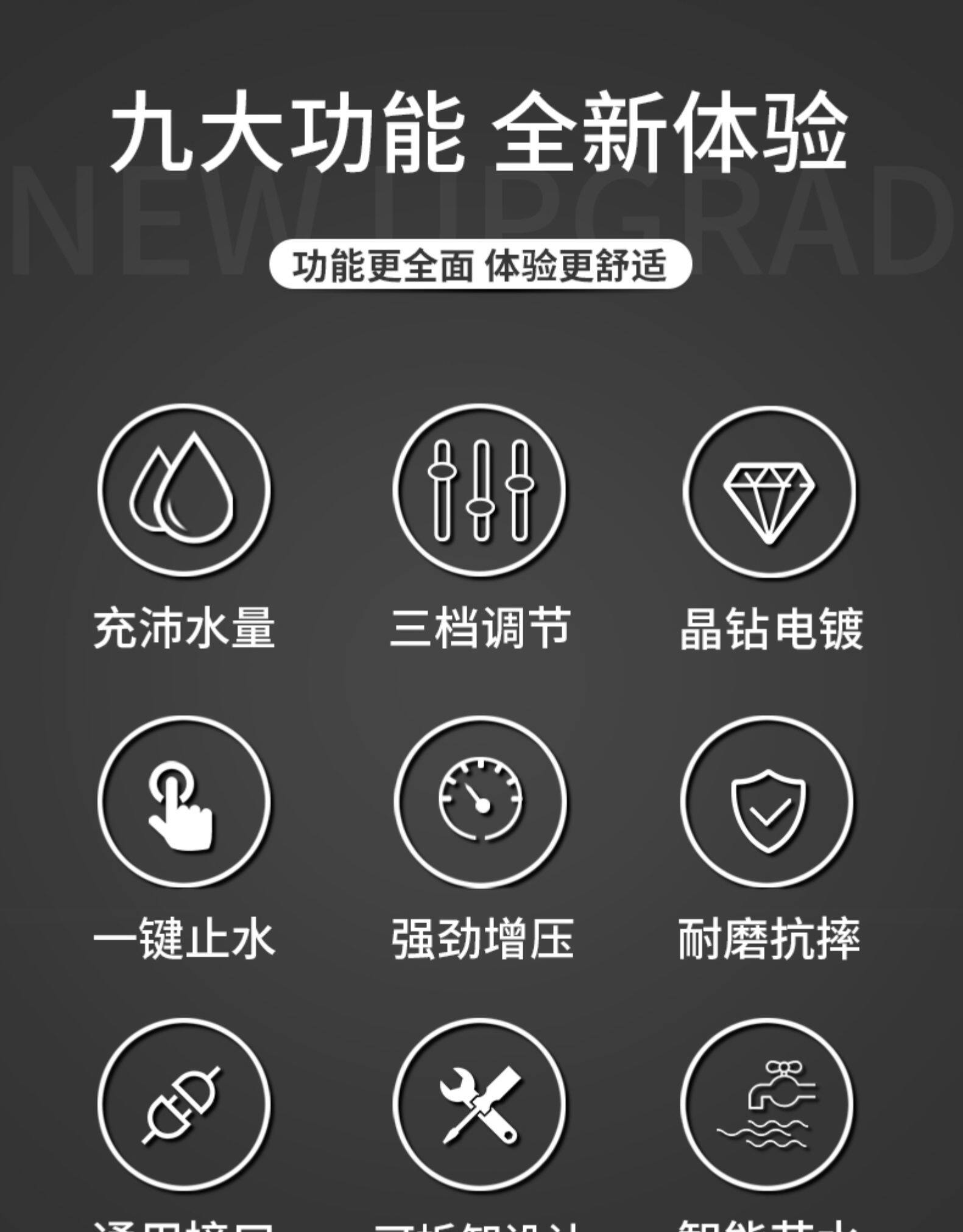 德国增压淋浴花洒喷头 300孔 图2
