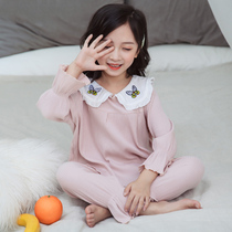 Childrens pajamas womens long sleeve cotton girls spring and autumn Princess Baby Home clothing set girls autumn two-piece set