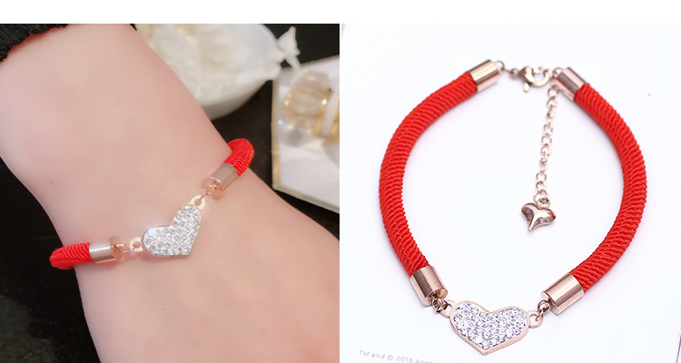 Dog năm đơn giản dây đỏ vòng đeo tay nữ năm sinh bằng thép titan tay dệt dây thời trang hoang dã cặp vợ chồng vận chuyển đồ trang sức vòng tay gỗ trầm hương