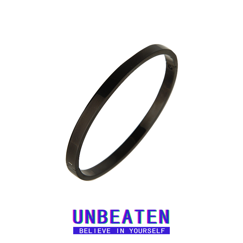 Unbeaten Melanin Circle Titanium Steel Bracelet for Men ins Niche Design Simple Student Jewelry Couple Best Friend Bracelet