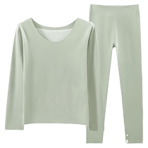 DeRong thermal underwear for women plus velvet and thickened winter cashmere self-heating cold-proof bottoming autumn clothes and long trousers set