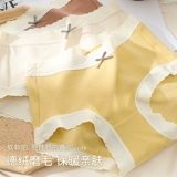 Нижнее белье, хлопковые антибактериальные бархатные штаны, удерживающие тепло демисезонные шорты, средняя посадка