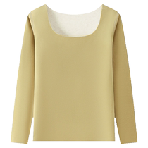 Cashmere thermal underwear for women cashmere thickened bottoming shirt seamless heating autumn clothes autumn pants suit tops autumn and winter
