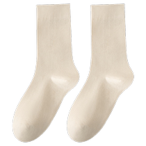 Zhuji Socks Womens 2023 Summer New Mid-Tube Cotton Socks Girls Summer Thin Pure White Pile Socks Autumn