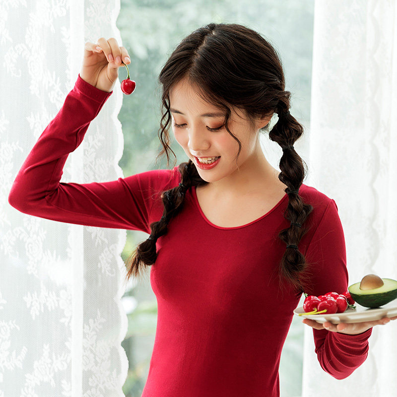 Heating Clothes Woman Thin model Modale hit bottom autumn clothes sanitary pants suit with cotton sweatshirt winter Q