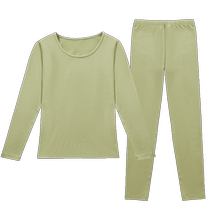 Autumn clothes and autumn trousers set for women pure cotton thermal underwear thin base layer velvet thickened cotton sweater for autumn and winter