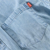 Рубашка, осенний лонгслив для отдыха, синяя хлопковая куртка