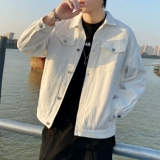 Tide, джинсовая мужская трендовая демисезонная черная куртка, в корейском стиле, оверсайз