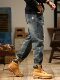 American Retro Jeans 2025 New Men's Autumn Washed Distressed Straight Leg Loose Trendy Brand Youth Casual Pants