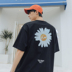 2020 Tide nam ngắn tay áo T-Shirt Men đường Hip-Hop Vintage bông Loose bản Casual Năm-Sleeve bé Daisy T-shirt 