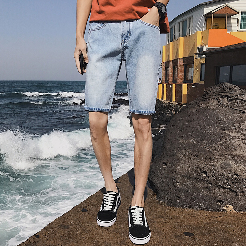 2020 mùa hè quần short denim mới của nam giới Hàn Quốc phiên bản của xu hướng lỏng lẻo thường 5 minutepants Nhật ins mỏng sinh viên thủy triều.