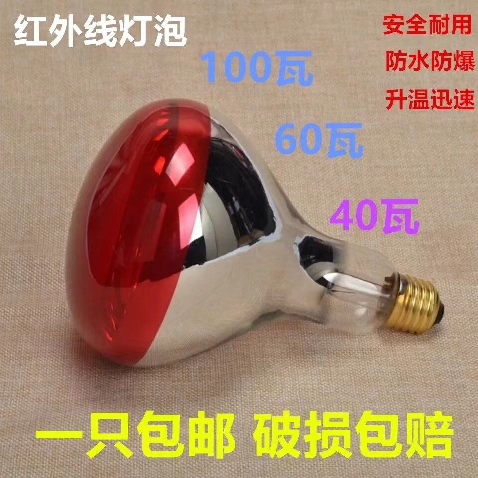 40w60w小功率红外线理疗灯泡烤灯取暖养殖白光加热保温浴霸金卤灯