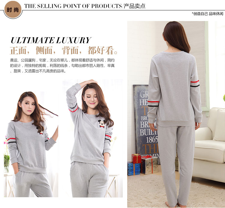 Mùa xuân và mùa thu cotton nữ quần dài tay đồ ngủ Hàn Quốc phim hoạt hình cotton mỏng phần dịch vụ tại nhà áo choàng ngủ