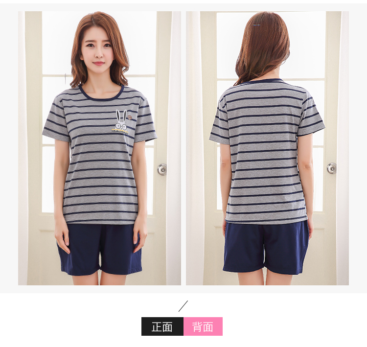 Giản dị đồ ngủ của phụ nữ cotton ngắn tay quần short phù hợp với Hàn Quốc ladies cartoon bông kích thước lớn sinh viên dịch vụ nhà mùa hè