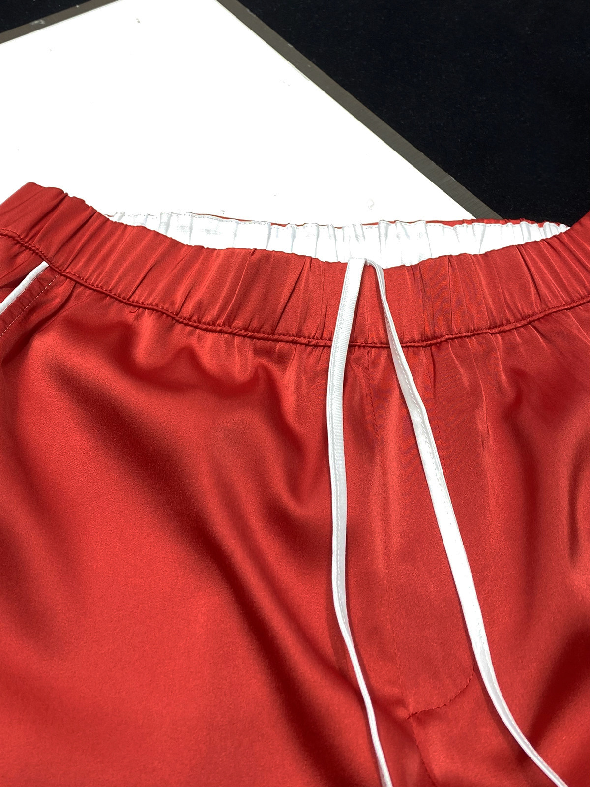 [YOZOU] Red Silk Satin Aesthetic Wide Pants Split Dance Elastic Waist Trousers Bottoms Slacks Korean Streetwear Rave Outfits