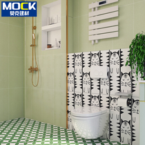 Fa-style retro small flower brick green toilet tile Fat kitty Flowers Slices 300 Kitchen Balcony Floor Brick