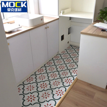 Small Flower Brick Fatro Style Retro Toilet Tile Art Flower Film Bathroom Toilet toilet Toilet Balcony Kitchen Ground Brick