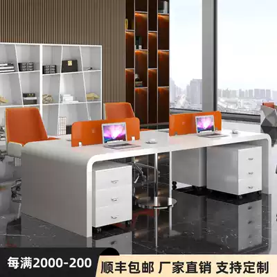 Paint staff desk 2 4 6 four-person simple modern staff table, chair, screen, economical work combination