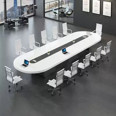 Paint conference table Long table Simple modern rectangular large training negotiation negotiation table Conference room table and chair combination