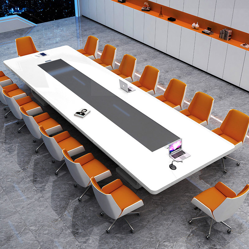 Painting table long tablesSimple modern furniture white medium and large-scale negotiating table desk and chair combination