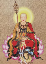 Customized Ksitigarbha Bodhisattva scroll hanging picture Ksitigarbha King portrait photo paper plastic sealed crystal table decoration painting canvas