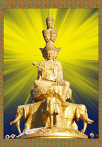 High-definition portraits of Samantabhadra Buddha in ten directions Buddha statues photo paper plastic sealing crystal table setting Samantabhadra Buddha prints customized