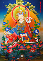 Padmasambhava Bodhisattva portrait Buddhist hall painting Buddha image painting photo paper plastic sealing crystal table setting print customization