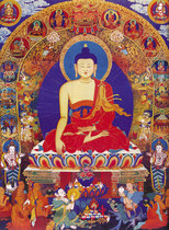 Custom Shakyamuni Buddha portrait photo paper Plastic Buddha hall sticker painting Tantric Thangka single-sided printing marriage