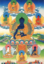 Customized portrait of Medicine Master Seventh F photo paper and plastic seal portrait of Medicine Master Tathagata F tantric thangka crystal table setting