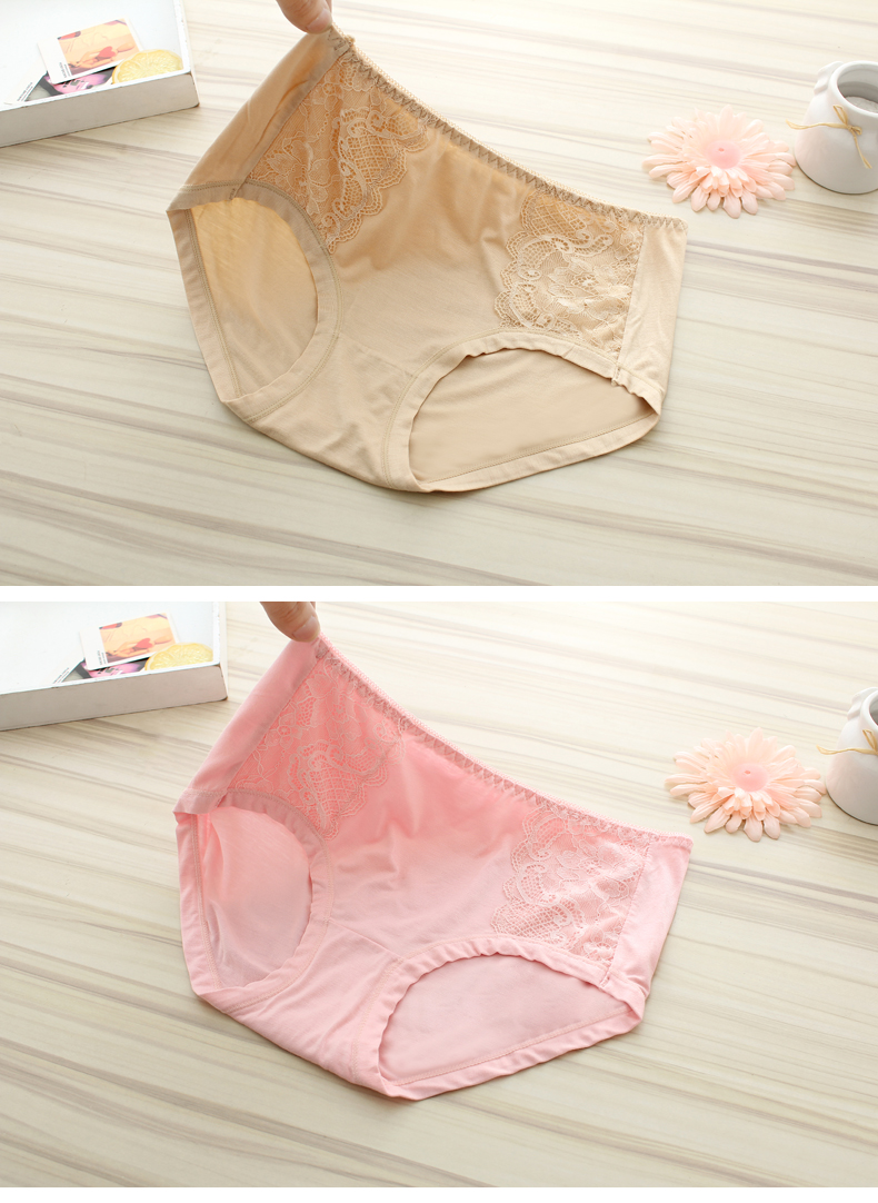 Modal đồ lót phụ nữ eo lớn kích thước cao eo quần ren vải cotton tóm tắt sịp cotton nam đẹp