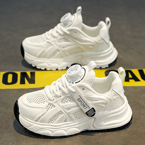 Летняя белая обувь для мальчиков, дышащие детские спортивные туфли, мягкая подошва