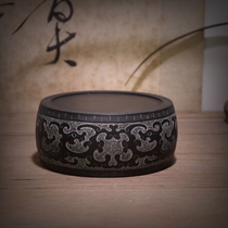 Yinuo Xuanwenfang She Inkstone Dragon Tail Old Pit Water Corrugated Antique Drum-shaped Inkstone