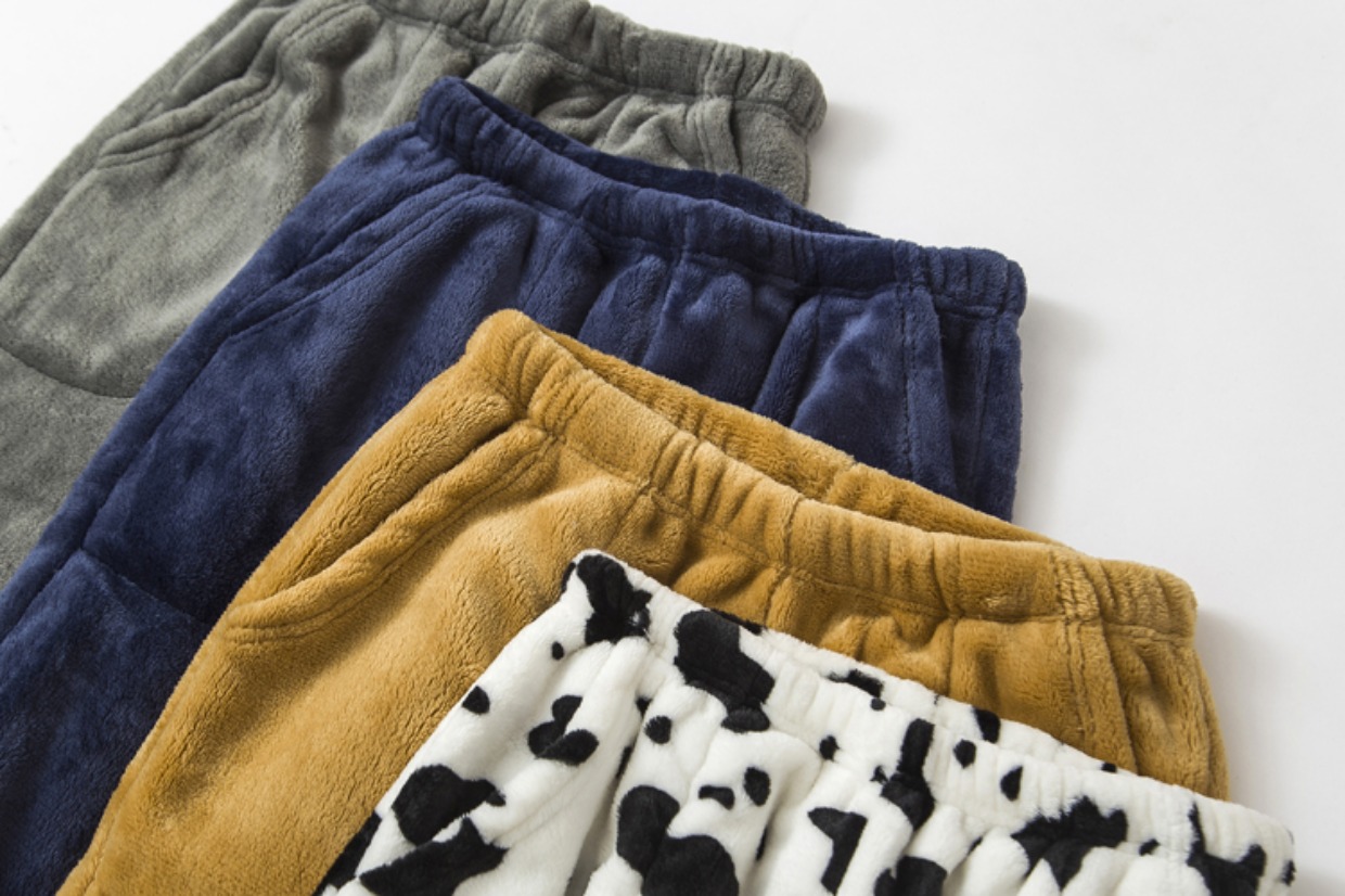 Mùa thu và mùa đông áo cotton dày ấm cộng với đồ ngủ nhung nam và nữ flannel san hô lông cừu nhà quần kích thước lớn đồ ngủ lỏng quần short nữ