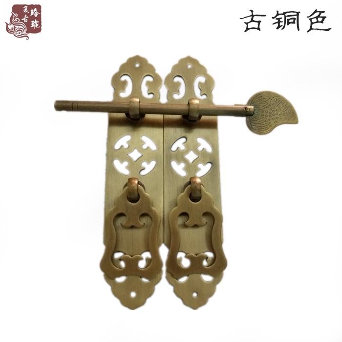 Chinese antique straight copper handle handbag cabinet shoe cabinet strip copper handle antique furniture retro copper handle