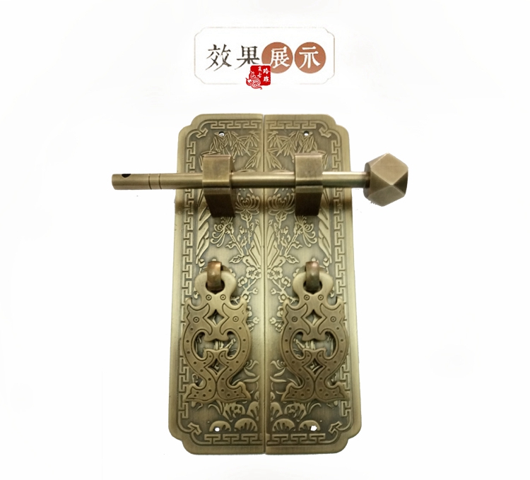 Exquisite Trung Quốc cổ tay cầm đồng thanh thẳng tay cầm tủ kệ sách Vintage đồng Ming và Qing phụ kiện nội thất đồng - Buồng mua tủ quần áo