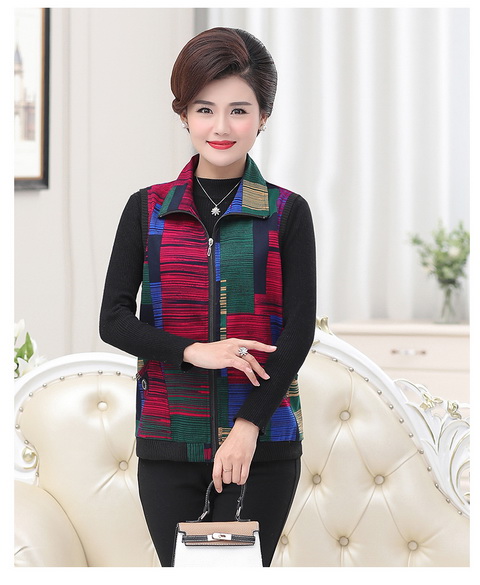 Áo vest nữ trung niên phần mỏng mẹ tải mùa xuân và mùa thu dây kéo cardigan chất béo kích thước vest vest không tay - Áo vest thời trang nữ 2021
