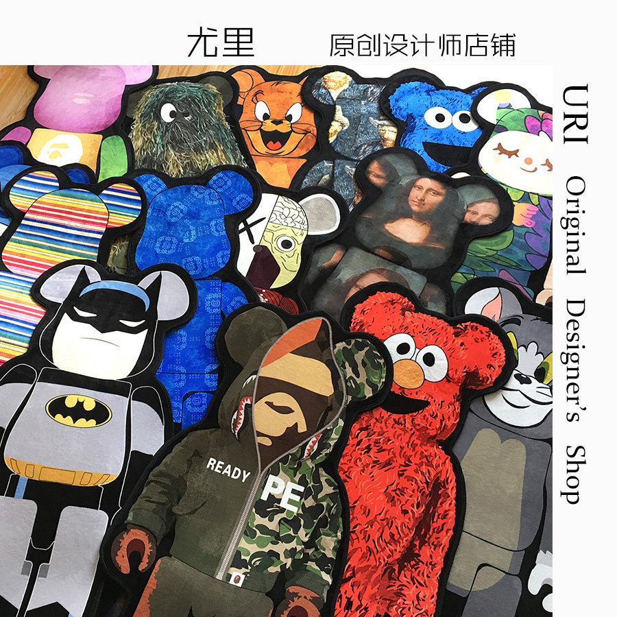 Genuine original Bearbrick Carpet building Bear Tide Ground Mat Wool Cashmere Tide Cards Violent Bear Bedside Blanket