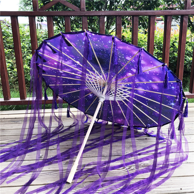 Ancient women's ancient assembly Hanfu oil paper umbrella Traditional handmade fairy props Rain-proof floating with ancient wind flow Su umbrella