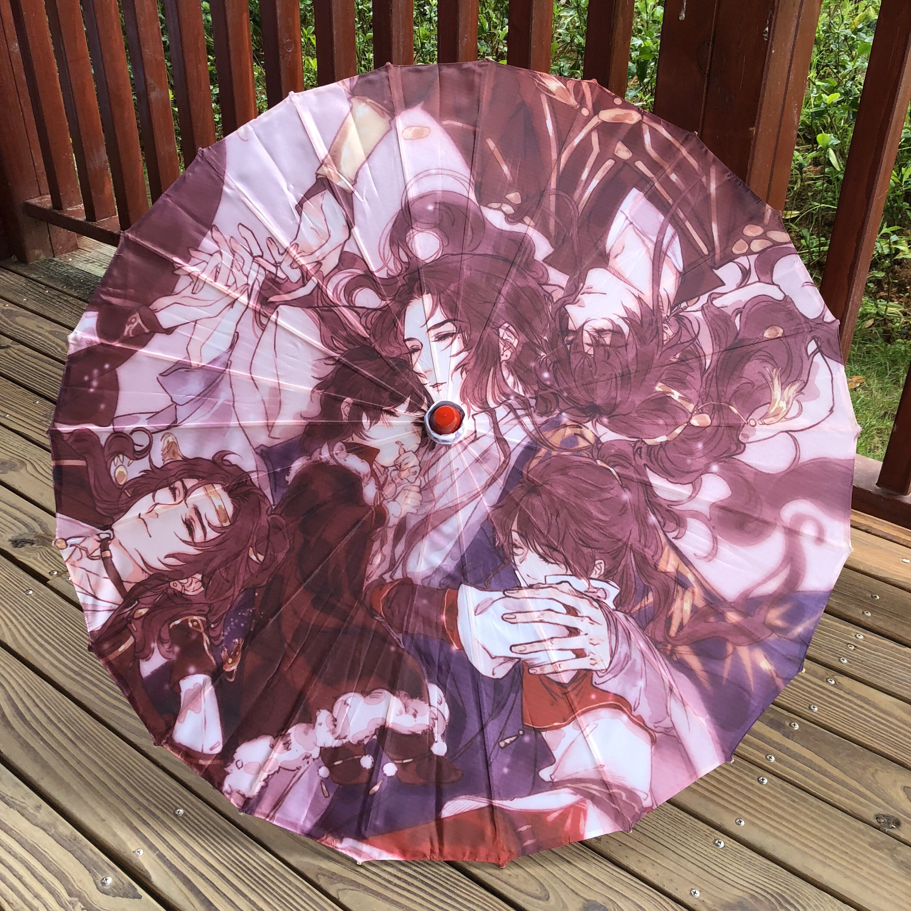 Cartoon Umbrella Silk Umbrella Cos Game Props Umbrella Gufeng Character Retro Pattern Set Umbrella