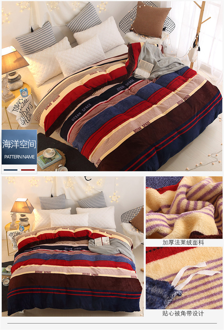 Hai mặt mảnh duy nhất của dày flannel chăn mùa đông nhung san hô Levin luật lanh cashmere quilt 1,5 đơn hoặc kép ấm - Quilt Covers bộ chăn ga gối đẹp
