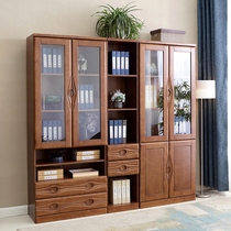 Chinese solid wood bookcase Free combination Home Book room bookcase shelves Floor With Glass Door Locker Bookcase