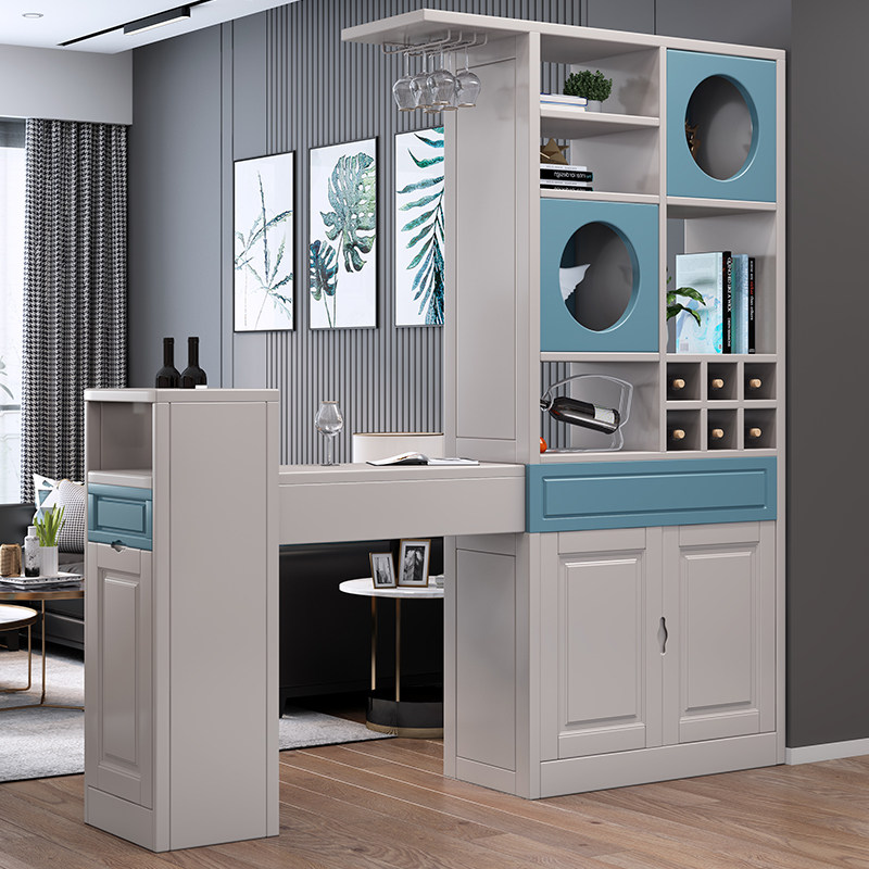 Solid Wood Partition Cabinet Wine Cabinet Bar Counter Table Integrated Home Multifunction Telescopic Brief About Modern Living Room Dining Room Genguan Cabinet