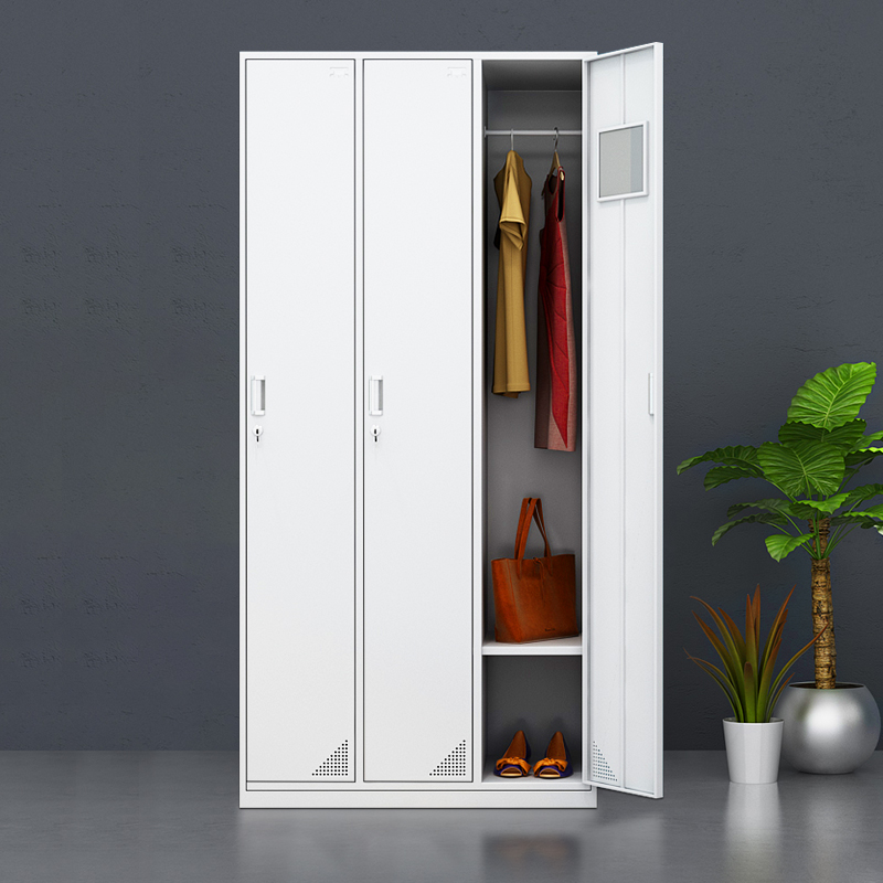 Steel Hospital Three Doors Iron Sheet Wardrobe Physician Nurse's Office More Wardrobe Staff Dormitory Locker with lock