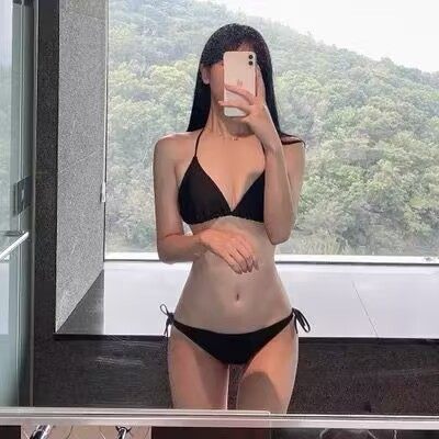 Купальник Net celebrity ins, женский многоцветный купальник на бретельках с тонким поясом, полый треугольный бикини, купающийся в горячих источниках, раздельный купальник, открытый
