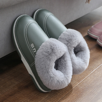 Back Force Cotton Slippers Mens Autumn Winter Indoor Home Bag Heel Thick Bottom Non-slip Warm Plus Suede At-home Women Cotton Drag Waterproof