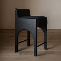 Second-hand bar chairs home island solid wood dining chairs light luxury high-end bar high chairs designer backrest bar stools