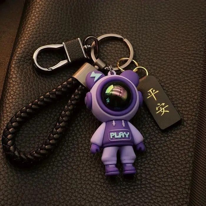 Car Pendant Astronaut Keychain Astronaut Cartoon Pendant Car Bag Couple Keychain Luminous Doll