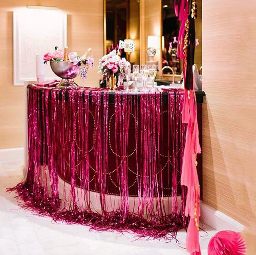 Дождевая занавеска тянуть цветочные украшения продукты для вечеринки по случаю дня рождения